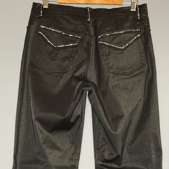 V CRISTINA Set XL Blazer Pants Denim Look Black Shimmer Western Rodeo Chic - Picture 6 of 15